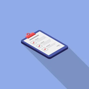 Checklist Isometric right view icon vector isometric. Illustrazione stock