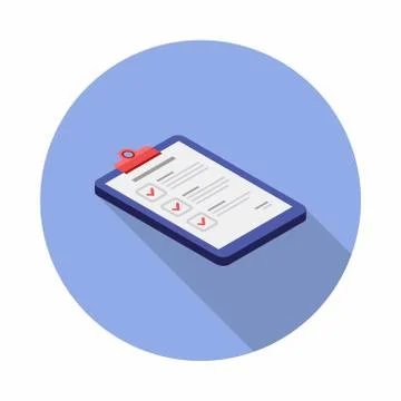 Checklist Isometric right view icon vector isometric. Stock Illustration