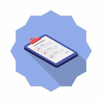 Checklist Isometric right view icon vector isometric. Stock Illustration