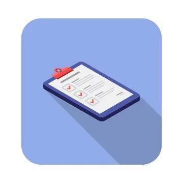 Checklist Isometric right view icon vector isometric. Stock Illustration