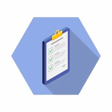 Checklist Isometric right view icon vector isometric. Stock Illustration