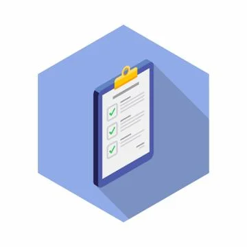 Checklist Isometric right view icon vector isometric. Stock Illustration