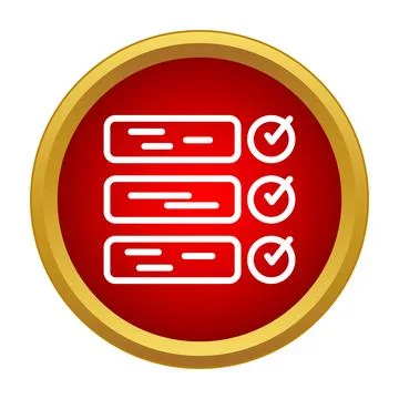 Checklist items checking with red button icon Stock Illustration