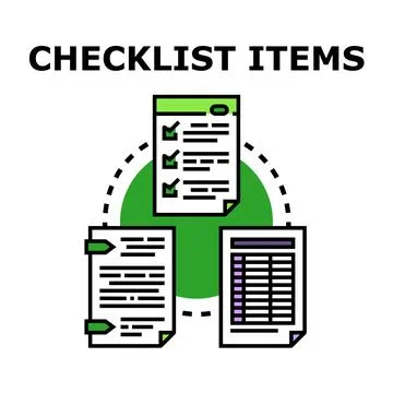 Checklist items, task management, and document organization concept Stock Illustration