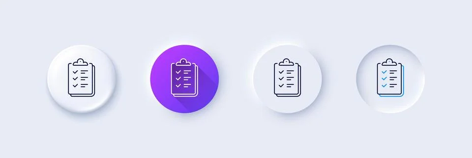 Checklist line icon. Clipboard document sign. Line icons. Vector Ilustración de archivo