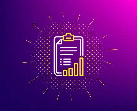 Checklist line icon. Graph chart sign. Vector Stock Illustration