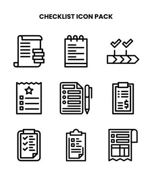 Checklist Line Scalable Icons Pack Stock Illustration