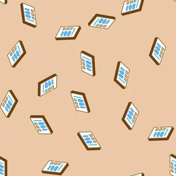 Checklist list isometric icon seamless pattern Stock Illustration
