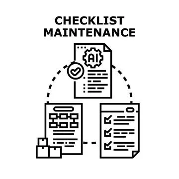 Checklist maintenance concept with automated system Stock Illustration