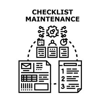 Checklist maintenance concept ensuring operational efficiency Stock Illustration