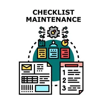 Checklist maintenance concept ensuring operational efficiency Stock Illustration