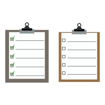 Checklist with marked checkbox flat vector illustration isolated on white Stock Illustration