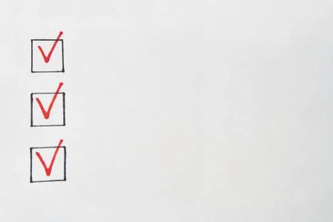Checklist marked red with a red pen Stock Photos