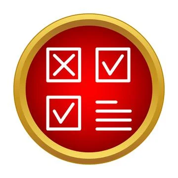 Checklist with marks, crosses, and text lines for survey Illustrazione stock