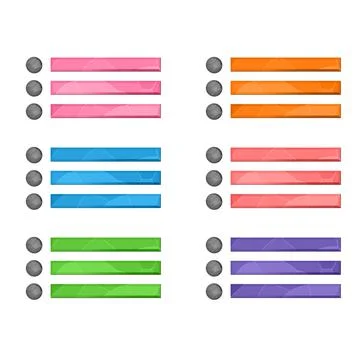 Checklist, menu. Gaming elements isolated on white background. Design for Illustrazione stock