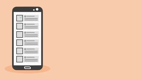 Checklist on mobile with boxes being tick. proposal, file or document accepted Stock Footage 278131436