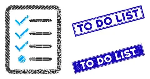 Checklist Mosaic and Grunge Rectangle To Do List Watermarks Stock Illustration