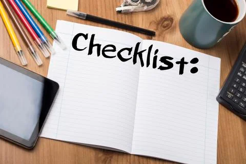 Checklist: - Note Pad With Text Photos