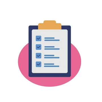 Checklist. Notebook with checked tasks, exam note Stock Illustration