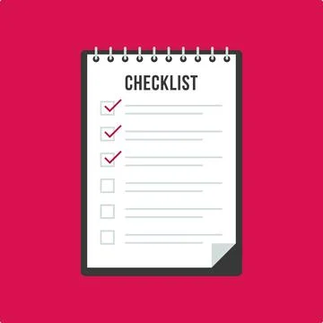 Checklist Notebook with Completed Tasks Illustrazione stock