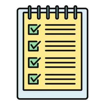 Checklist notebook showing completed tasks and successful organization Stock Illustration