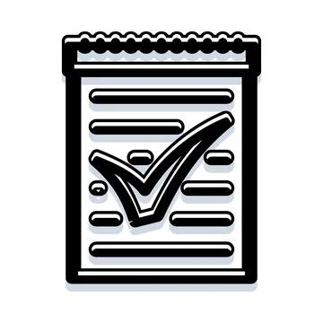 Checklist notepad with complete tasks verification mark Ilustración de archivo