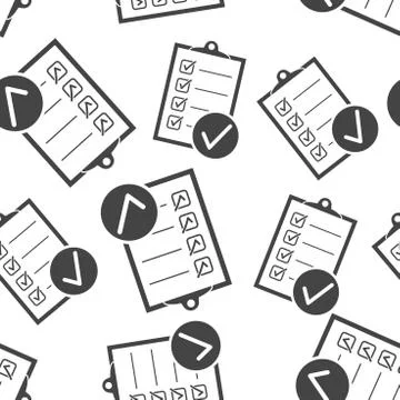 Checklist notepad document seamless pattern background. Business flat vector  イラスト素材