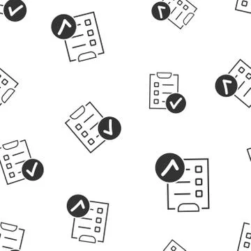 Checklist notepad document seamless pattern background. Business flat vector  Illustrazione stock