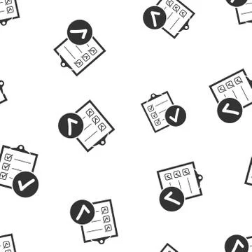 Checklist notepad document seamless pattern background. Business flat vector  Stock Illustration