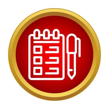 Checklist notepad with pen icon for planning tasks Stock Illustration