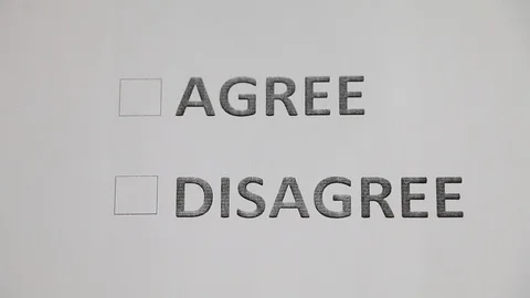 Checklist with options of agree or disagree - Pointing Disagree Stock Footage 102861262