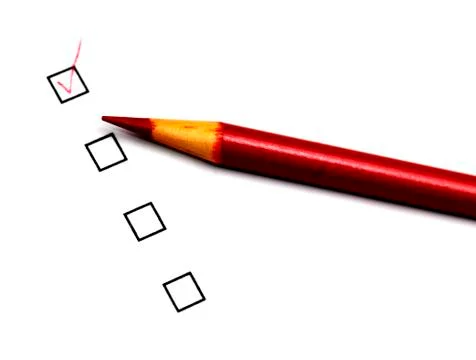 Checklist of Options from Excellent to Poor Stock Photos