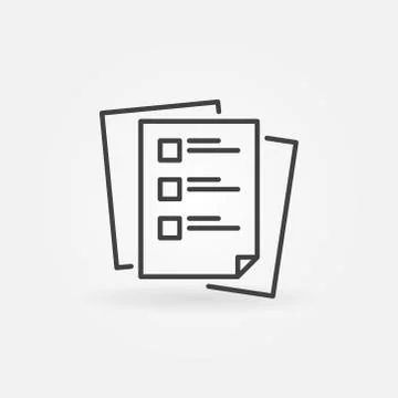 Checklist or tasklist blue vector linear icon or symbol Stock Illustration