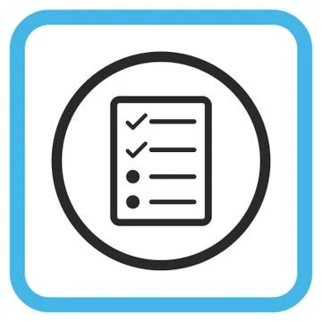 Checklist Page Glyph Icon In a Frame Stock Illustration