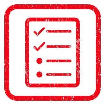Checklist Page Icon Rubber Stamp Stock Illustration