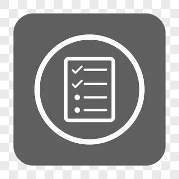 Checklist Page Rounded Square Button Stock Illustration