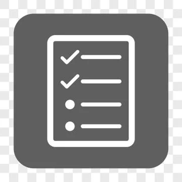 Checklist Page Rounded Square Button Stock Illustration