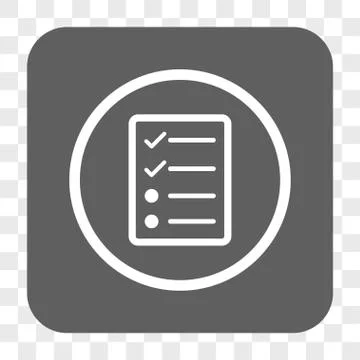 Checklist Page Rounded Square Button Illustrazione stock