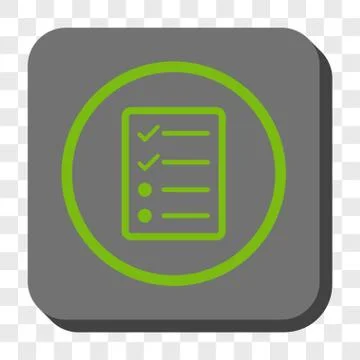 Checklist Page Rounded Square Button 스톡 일러스트