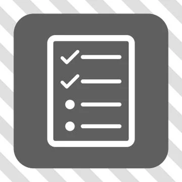 Checklist Page Rounded Square Button Stock Illustration