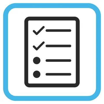 Checklist Page Vector Icon In a Frame Stock Illustration