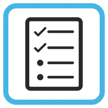 Checklist Page Vector Icon In a Frame Stock Illustration