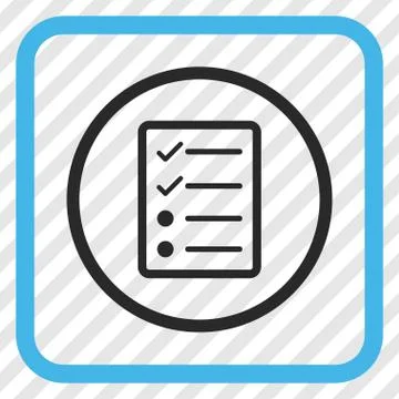 Checklist Page Vector Icon In a Frame 스톡 일러스트