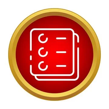 Checklist pages icon in red circle with border Stock Illustration