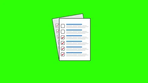 Checklist Paper Motion Animation on Black Background Stock Footage 314978024