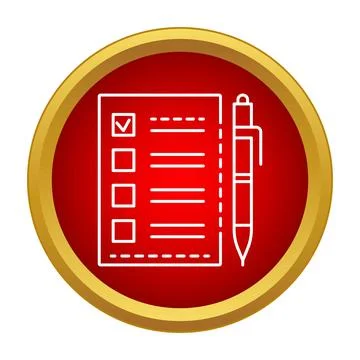 Checklist paper with pen completing survey task Illustrazione stock