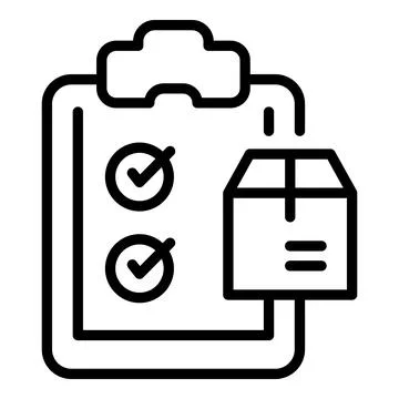 Checklist parcel icon outline vector. Delivery box 스톡 일러스트
