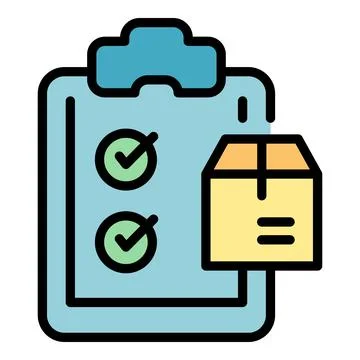 Checklist parcel icon vector flat イラスト素材