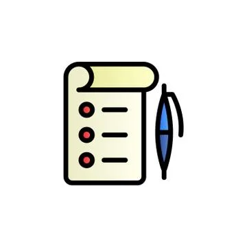 Checklist, pen color gradient vector icon Stock Illustration