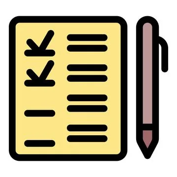Checklist with pen, completing tasks on a list Stock Illustration